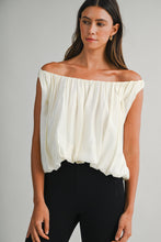Load image into Gallery viewer, NEWEST ARRIVAL Cream Bubble Off Shoulder Top
