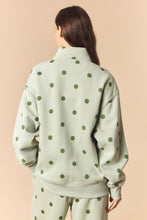 Load image into Gallery viewer, NEWEST ARRIVAL Sage Green Polka Dot Quarter Zip Sweats Set
