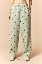 Load image into Gallery viewer, NEWEST ARRIVAL Sage Green Polka Dot Quarter Zip Sweats Set
