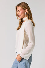 Load image into Gallery viewer, NEWEST ARRIVAL White Sheer Button Down Neck Tie Blouse
