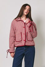 Load image into Gallery viewer, NEWEST ARRIVAL Red Gingham Quilted Jacket
