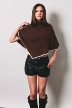 Load image into Gallery viewer, NEWEST ARRIVAL *PREORDER 9/16* Brown Turtleneck Poncho

