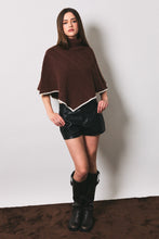Load image into Gallery viewer, NEWEST ARRIVAL *PREORDER 9/16* Brown Turtleneck Poncho
