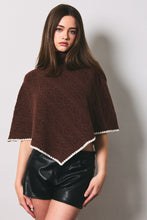 Load image into Gallery viewer, NEWEST ARRIVAL *PREORDER 9/16* Brown Turtleneck Poncho
