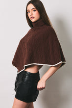Load image into Gallery viewer, NEWEST ARRIVAL *PREORDER 9/16* Brown Turtleneck Poncho
