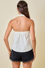 Load image into Gallery viewer, NEWEST ARRIVAL Cream Double Front Knot Halter Top
