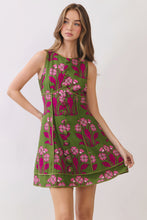 Load image into Gallery viewer, NEWEST ARRIVAL Olive Green/Pink Floral Button Front Dress
