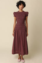Load image into Gallery viewer, NEWEST ARRIVAL *PREORDER 9/6* Burgundy Gingham Smocked Midi Dress
