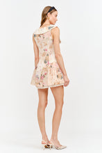 Load image into Gallery viewer, NEWEST ARRIVAL Natural Floral Satin Collared Mini Dress

