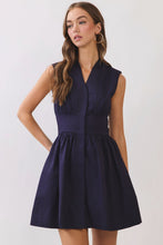 Load image into Gallery viewer, NEWEST ARRIVAL Navy Fit and Flare Waist Belt Dress
