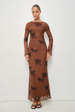 Load image into Gallery viewer, NEWEST ARRIVAL Brown Horse Mesh Maxi Dress
