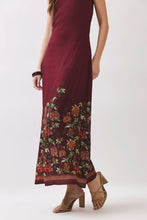 Load image into Gallery viewer, NEWEST ARRIVAL Crimson Red Floral Border Strapless Maxi Dress
