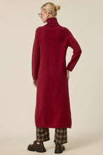 Load image into Gallery viewer, NEWEST ARRIVAL *PREORDER 10/29* Burgundy Turtleneck Split Front Sweater Dress
