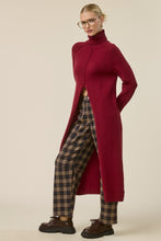 Load image into Gallery viewer, NEWEST ARRIVAL *PREORDER 10/29* Burgundy Turtleneck Split Front Sweater Dress
