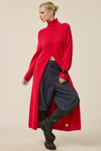 Load image into Gallery viewer, NEWEST ARRIVAL *PREORDER 10/29* Red Turtleneck Split Front Sweater Dress
