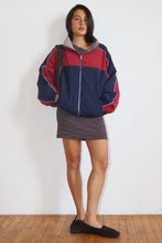 Load image into Gallery viewer, NEWEST ARRIVAL Navy Reversible Retro Color Block Sporty Jacket
