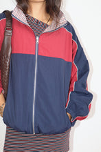 Load image into Gallery viewer, NEWEST ARRIVAL Navy Reversible Retro Color Block Sporty Jacket
