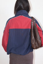Load image into Gallery viewer, NEWEST ARRIVAL Navy Reversible Retro Color Block Sporty Jacket
