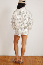 Load image into Gallery viewer, NEWEST ARRIVAL Off White/Black Polka Dot Denim Windbreaker Mini Shorts Set
