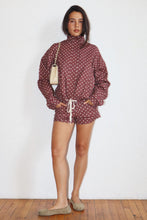 Load image into Gallery viewer, NEWEST ARRIVAL Brown/Off White Polka Dot Denim Windbreaker Mini Shorts Set
