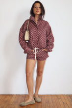 Load image into Gallery viewer, NEWEST ARRIVAL Brown/Off White Polka Dot Denim Windbreaker Mini Shorts Set
