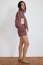 Load image into Gallery viewer, NEWEST ARRIVAL Brown/Off White Polka Dot Denim Windbreaker Mini Shorts Set
