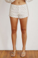 Load image into Gallery viewer, NEWEST ARRIVAL Off White/Black Polka Dot Denim Windbreaker Mini Shorts Set
