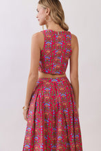 Load image into Gallery viewer, NEWEST ARRIVAL Red Floral Midi Skirt Set
