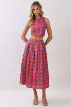 Load image into Gallery viewer, NEWEST ARRIVAL Red Floral Midi Skirt Set
