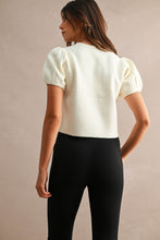 Load image into Gallery viewer, NEWEST ARRIVAL Cream Short Puff Sleeve Cardigan
