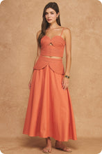 Load image into Gallery viewer, NEWEST ARRIVAL Rust Orange Braided Crop Skirt Set
