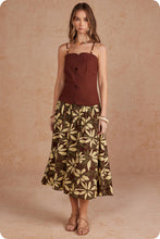 Load image into Gallery viewer, NEWEST ARRIVAL Brown/Yellow Mixed Media Beaded Midi Dress
