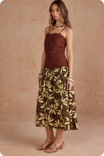 Load image into Gallery viewer, NEWEST ARRIVAL Brown/Yellow Mixed Media Beaded Midi Dress
