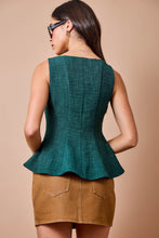Load image into Gallery viewer, NEWEST ARRIVAL Hunter Green Peplum Blouse

