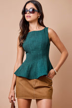 Load image into Gallery viewer, NEWEST ARRIVAL Hunter Green Peplum Blouse

