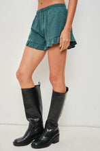 Load image into Gallery viewer, NEWEST ARRIVAL Navy/Forest Green Gingham Ruffle Shorts Set
