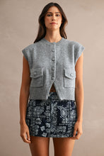 Load image into Gallery viewer, NEWEST ARRIVAL Gray Knit Button Down Vest
