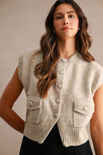 Load image into Gallery viewer, NEWEST ARRIVAL Taupe Knit Button Down Vest
