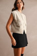 Load image into Gallery viewer, NEWEST ARRIVAL Taupe Knit Button Down Vest
