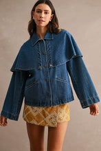 Load image into Gallery viewer, NEWEST ARRIVAL Denim Cape Overlay Jacket
