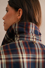Load image into Gallery viewer, NEWEST ARRIVAL Reversible Navy Plaid Cape Jacket
