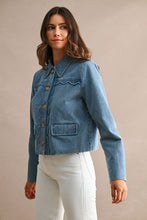 Load image into Gallery viewer, NEWEST ARRIVAL Denim Scallop Placket Peter Pan Jacket
