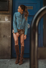 Load image into Gallery viewer, NEWEST ARRIVAL Denim Scallop Placket Peter Pan Jacket
