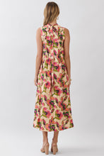 Load image into Gallery viewer, NEWEST ARRIVAL Cream/Chartreuse Green Floral Midi Dress
