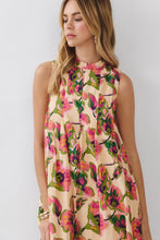 Load image into Gallery viewer, NEWEST ARRIVAL Cream/Chartreuse Green Floral Midi Dress
