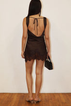 Load image into Gallery viewer, NEWEST ARRIVAL Brown Satin Scoop Back Mini Dress
