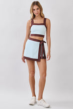 Load image into Gallery viewer, NEWEST ARRIVAL Brown/Baby Blue Athletic Crop Set

