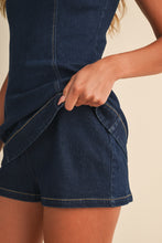 Load image into Gallery viewer, NEWEST ARRIVAL Dark Denim Overlay Fitted Romper
