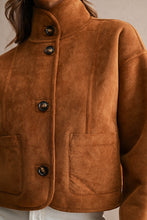 Load image into Gallery viewer, NEWEST ARRIVAL Reversible Sherpa/Suede Front  Button Down Jacket
