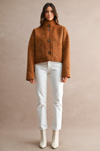 Load image into Gallery viewer, NEWEST ARRIVAL Reversible Sherpa/Suede Front  Button Down Jacket
